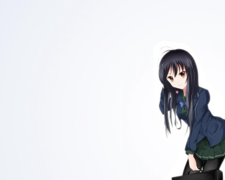 Girl black hair blue jacket - a blue jacket free wallpaper for desktop