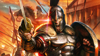 Man armor sword flames background - a man in armor holding free wallpaper