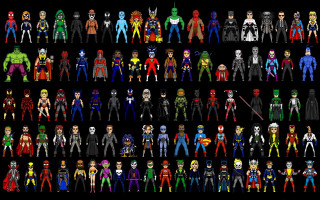 Action figures colored row black - marvel free wallpaper