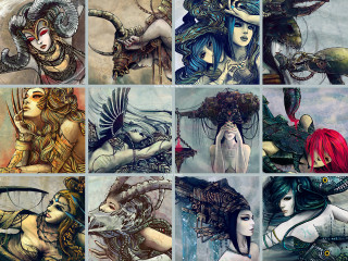 Women hair styles colors series - a series free wallpaper for desktop