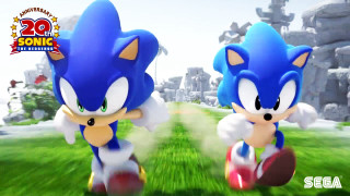 Sonic racing grassy sky background - racing free wallpaper