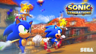Sonic friends running balloons city - key art free wallpaper