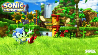 Sonic game green field waterfall - sonic free wallpaper
