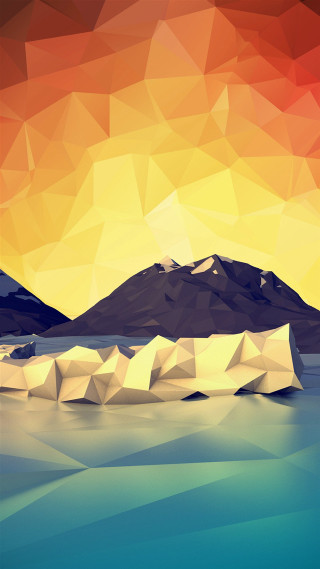 Mountain range lake sunset low - a sunset in the background free wallpaper for mobile
