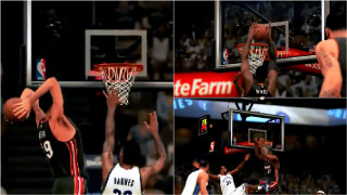 Basketball player dunking game referee - a collage of photos free wallpaper