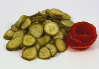 Sliced cucumbers red flower white - a red flower free wallpaper for desktop