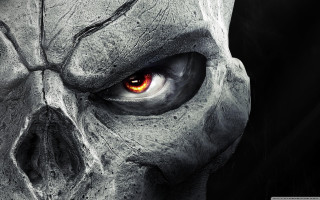Skull red eyes gothic ambient - a white skull free wallpaper