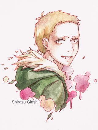 Blonde man green jacket flower - akihiko yoshida free wallpaper for mobile