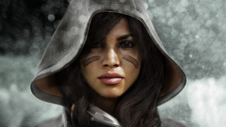 Woman hood cat face painted - ultra free wallpaper