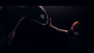 Woman touching alien creature dark - the dark free wallpaper for desktop