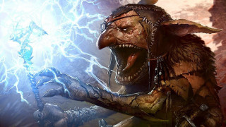 Demonic creature horns sword lightning - a demonic creature free wallpaper