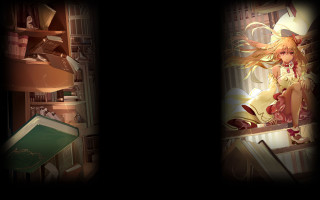 Girl standing room books lamp - ufotable free wallpaper