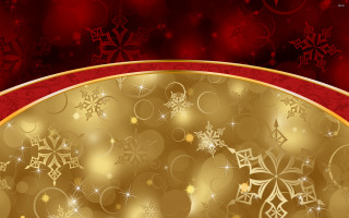 Red gold christmas background snowflakes - a red ribbon free wallpaper