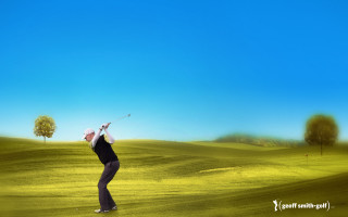 Man playing golf green field - a green field free wallpaper for desktop