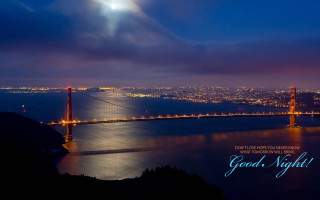 Night bridge city lights full - anne dunn free wallpaper