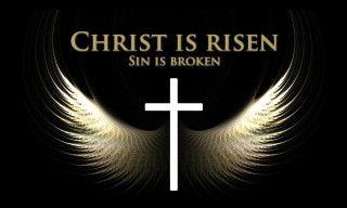 Cross wings quote christ risen - a cross free wallpaper