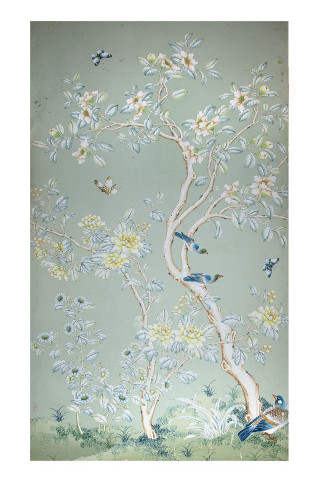 Tree birds flowers branch painting - exquisite detail free wallpaper