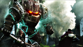 Man suit robot forest smoke - dai jin free wallpaper