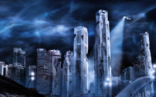 City tall buildings night lights 2 - tall building free wallpaper