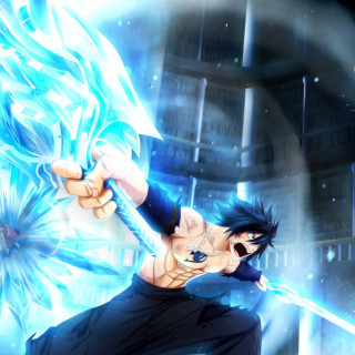 Man sword blue flame neck - his neck and chest free wallpaper