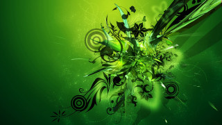Green abstract background flower swirly - a green abstract background free wallpaper