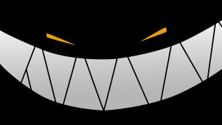 Grinning black white face yellow - evil free wallpaper for desktop