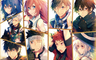 Anime characters expressions hair group - hand free wallpaper for desktop