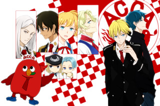 Anime characters red bird group - a mosaic free wallpaper for desktop