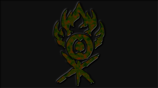 Green black fire symbol black - digital art free wallpaper for desktop