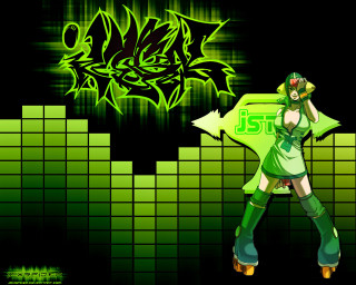 Girl green outfit cell phone - a cell phone in front free wallpaper