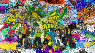 Group graffiti art wall people - a large group of people free wallpaper for desktop