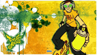 Man headphones skateboard yellow background - game art free wallpaper for desktop