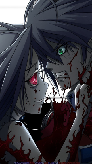 Gothic anime yandere greeneyes blood - a cell phone free wallpaper for mobile