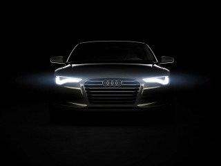 Car dark headlights glowing night 2 - its headlight free wallpaper