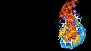 Gold fish flower tail dragon - its back free wallpaper for desktop