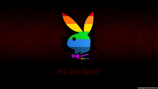 Colorful rabbit rainbow tail playboy - font free wallpaper