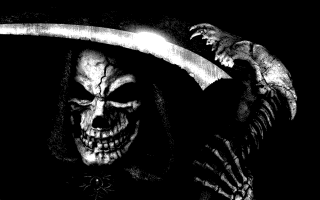 Skeleton knife skull face hand - a skeleton free wallpaper