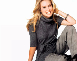 Woman sitting gray shirt gray - evelyn abelson free wallpaper