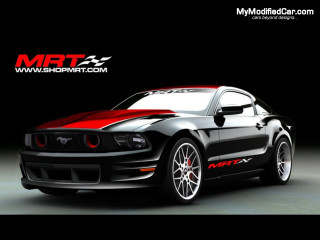 Black mustang red stripes hood - matte finish free wallpaper for desktop
