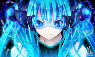 Girl headphones blue hair wig - blue hair free wallpaper for desktop