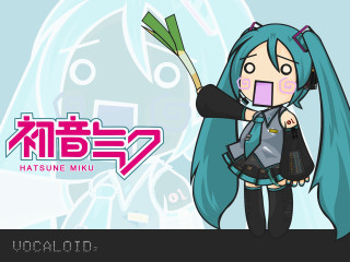Hatsune miki plant aqua background - a green plant free wallpaper for desktop