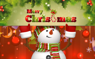 Snowman holding cup merry christmas - a merry christmas message free wallpaper