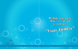 Blue birthday card bird special - special free wallpaper