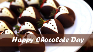 Chocolate strawberries happy message white - evelyn cheston free wallpaper