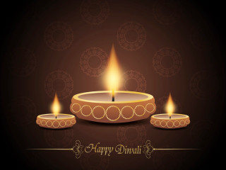 Diwali three candles dark background - happy free wallpaper for desktop