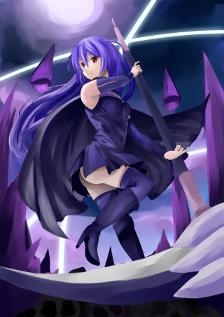 Cartoon character sword purple outfit - a purple outfit free wallpaper for mobile