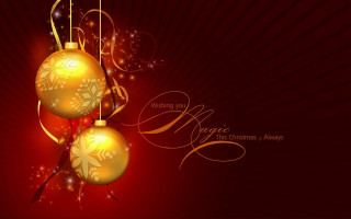 Red gold christmas card ornaments - free christmas wallpaper for desktop