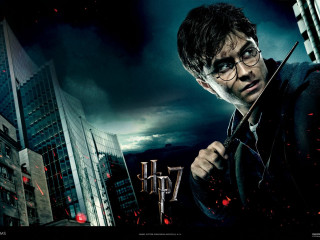 Harry potter character wand cityscape - a dark sky free wallpaper