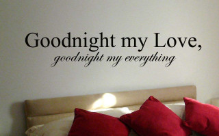 Bedroom bed quote goodnight my 2 - a bed and a wall free wallpaper