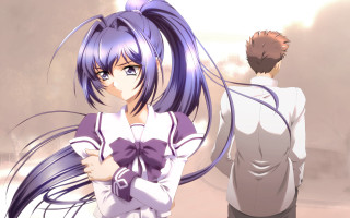 Anime couple field grass trees 2 - a field of grass and trees free wallpaper for desktop